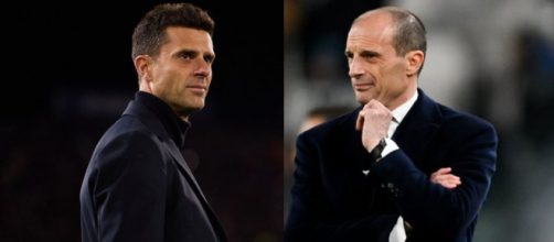 Thiago Motta, allenatore della Juventus e Massimiliano Allegri. Foto © Juventus