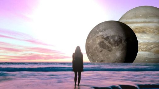 Cielo rosa, due pianeti, figura - © Pixabay.