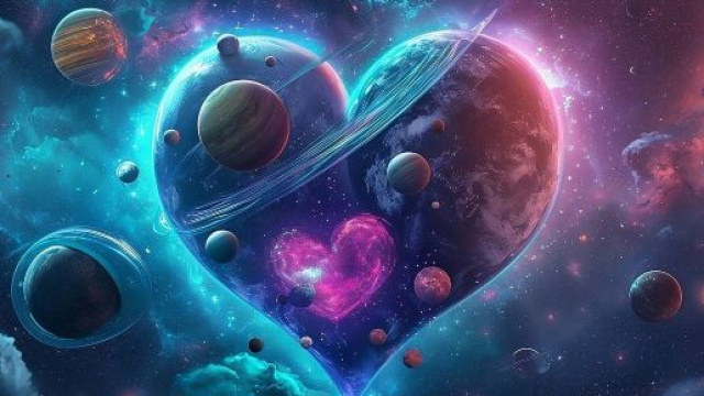 Un cuore nell'universo generato dall'AI © Pixabay.