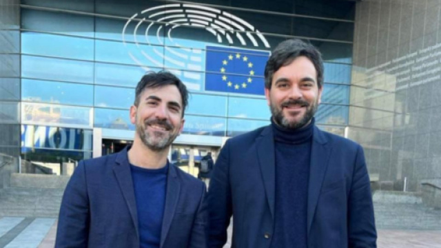 Marco Sponziello e Domenico Pecere presso la sede della Commissione europea (© Facebook)