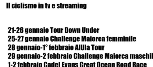 Il ciclismo in tv e streaming: via con il Tour Down Under.