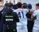 L'esultanza dei calciatori del Crotone a Trapani - © Facebook / Fccrotone