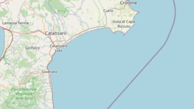 La regione Calabria colpita dal terremoto - © Ingv.It