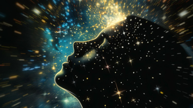 Immagine estemporanea di un volto femminile immerso nelle stelle - © Pixabay