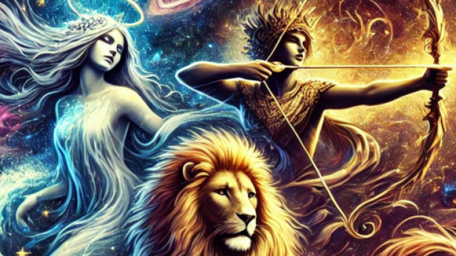 Segni dell'Acquario, Leone e Sagittario, foto generata con AI © Chatgpt.
