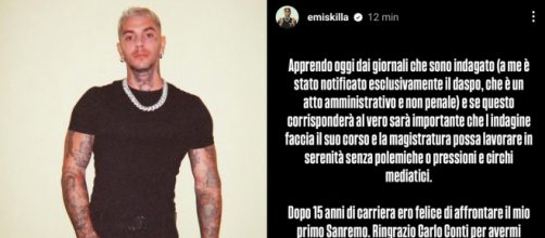 Emis Killa si ritira da Sanremo 2025 © Instagram @emiskilla