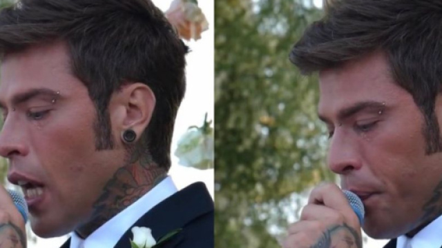 Fedez durante il matrimonio con Chiara Ferragni © X