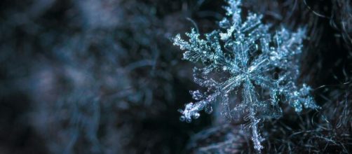 Fiocco di neve su sfondo blu - © Pexels.