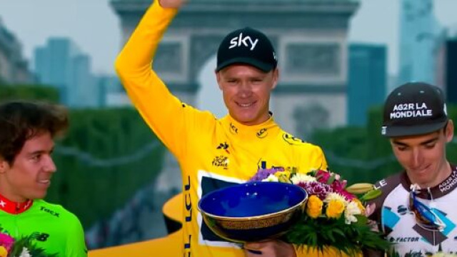 Chris Froome in maglia gialla al Tour de France - &copy; Youtube Tour de France.