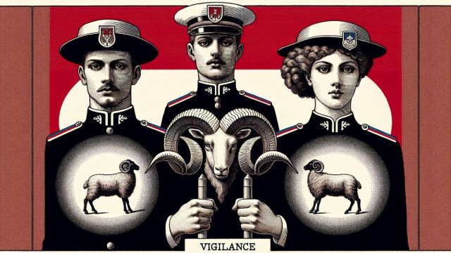 Numero 24 della Smorfia napoletana, 'e gguardie per l'Ariete. &copy; Immagine creata con Dall-E