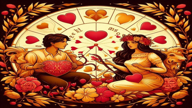 Una donna e un uomo circondati da rose e cuori © AI Copilot