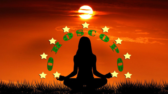 Donna in posizione yoga con le stelline dell'oroscopo - © Roberta Carsoli.