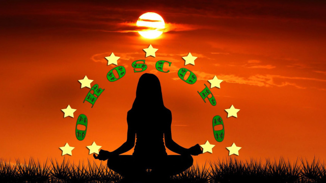 Donna in posizione yoga con le stelline dell'oroscopo - © Roberta Carsoli.