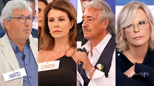 Mario, Cinzia, Enrico e Maria De Filippi - screenshot Uomini e Donne © Canale 5