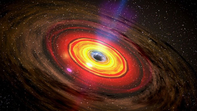 Un buco nero gravitazionale con diversi cerchi di luce © Pixabay.