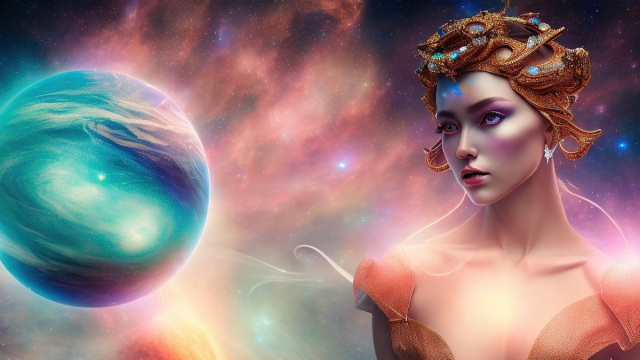 Dea che osserva un pianeta &copy; Immagine Pixabay.