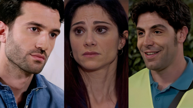 Damiano, Rosa e Pino - screenshot © Un posto al sole.