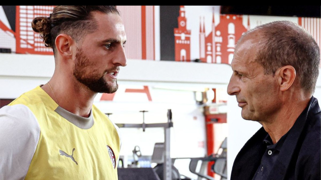 Adrien Rabiot e Massimiliano Allegri. Foto &copy; Milan