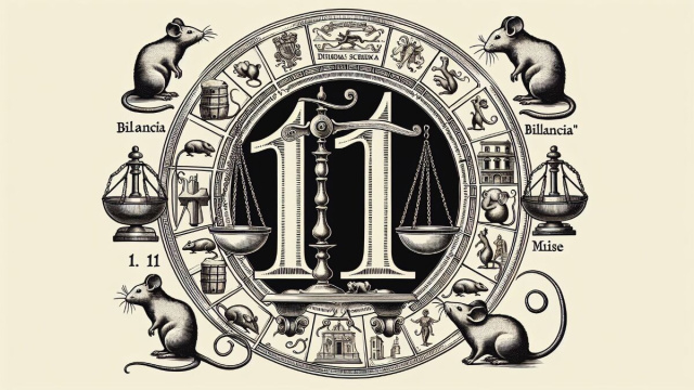 Numero 11 della Smorfia napoletana, simbolo di 'e surice per i Bilancia. © Immagine creata con Dall-E