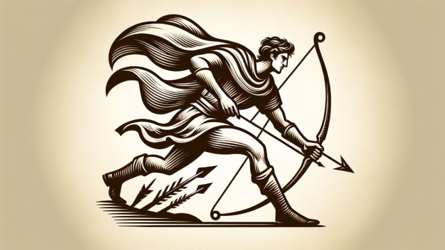 Numero 12 della Smorfia napoletana, Sagittario coraggio e avventura. © Immagine creata con Dall-E