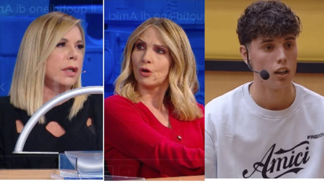 Anna Pettinelli, Lorella Cuccarini e Riccardo – © Canale 5.
