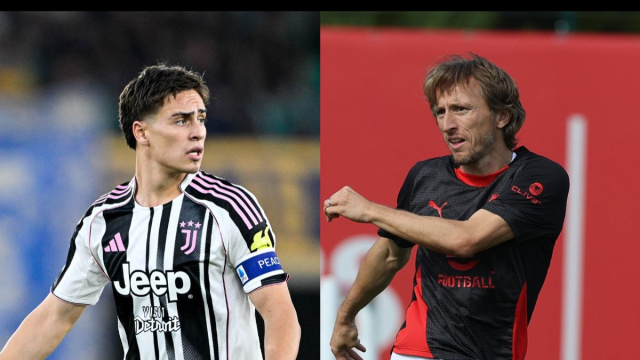Kenan Yildiz, attaccante della Juventus. Foto © Juventus FC. Luka Modric, centrocampista del Milan. Foto © Milan.