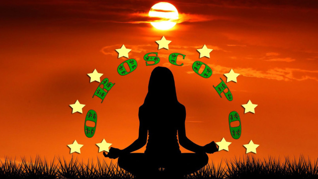 Donna in posizione yoga con le stelline dell'oroscopo - © Roberta Carsoli.