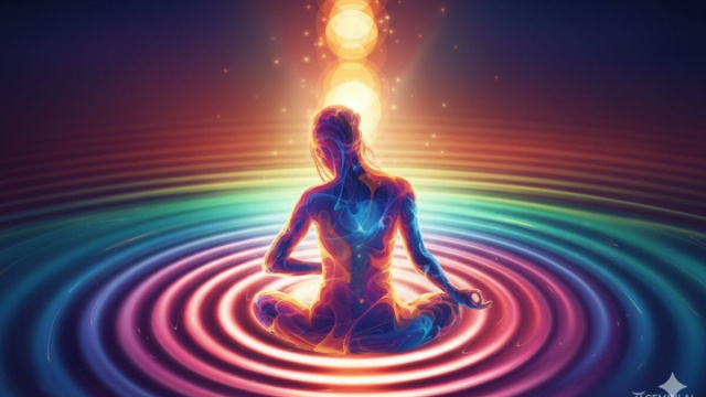 Posa meditativa, simbolo di benessere interiore &copy; Gemini IA.