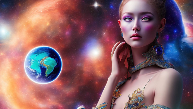 Una figura femminile eterea in un contesto cosmico – © Pixabay.