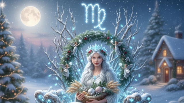 Rappresentazione artistica invernale del segno della Vergine &copy; Gemini.