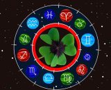 Cerchio con i simboli zodiacali e quadrifoglio al centro - © Pixabay IA.