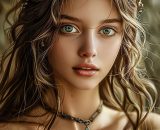 Ritratto delicato di una giovane donna dallo sguardo intenso © Pixabay IA.