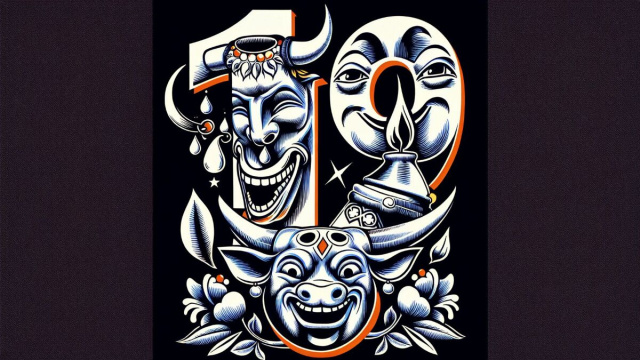 Numero 19 della Smorfia napoletana, 'a risata per il Toro. &copy; Immagine creata con Dall-E