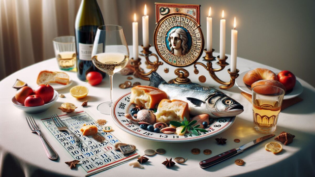 Numero 45 della Smorfia napoletana, 'o vino bbuono per i Pesci. © Immagine creata con Dall-E