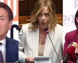 Giuseppe Conte, Giorgia Melon, Elly Schlein (© Facebook).
