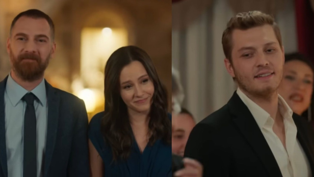 In foto Nazim, Harika e Cihan de La notte nel cuore – © Show Tv.