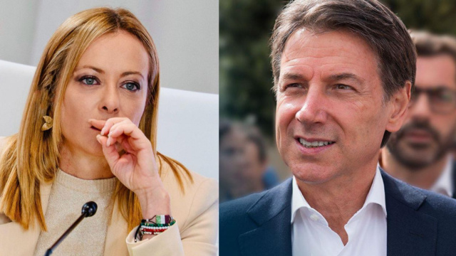 Giorgia Meloni e Giuseppe Conte (© Facebook)