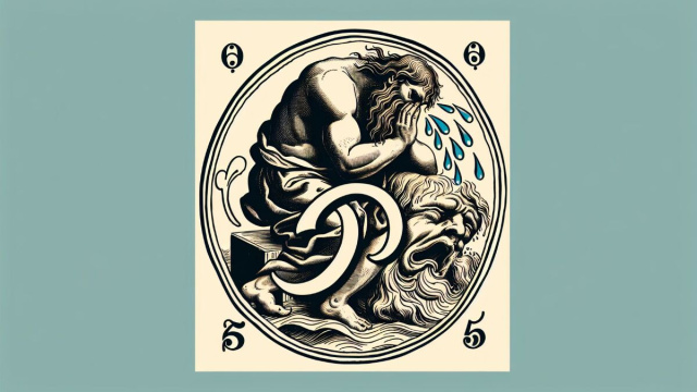 Numero 65 della Smorfia napoletana, 'o chianto per la Bilancia. &copy; Immagine creata con Dall-E