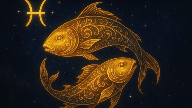 Illustrazione ispirata al segno zodiacale dei Pesci. &copy; Immagine creata con Dall-E