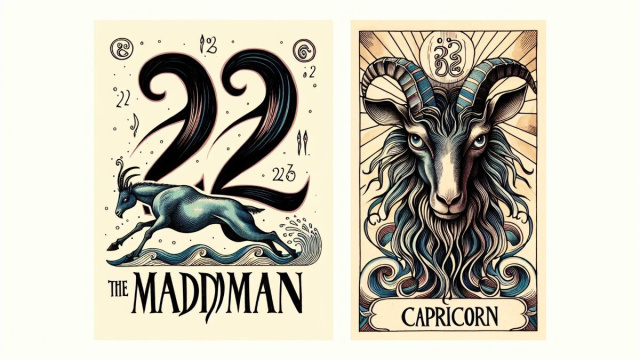 Numero 22 della Smorfia napoletana, 'o pazzo per il Capricorno. &copy; Immagine creata con Dall-E