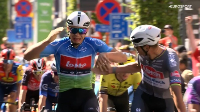 Arnaud De Lie, uno dei leader della Lotto - &copy; Screenshot Eurosport