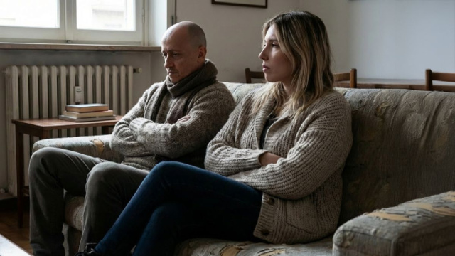 Diego Giordano (Francesco Vitiello) e Ida Kovalenko, (Marta Anna Borucinska) © Un Posto al Sole Rai - Immagine rielaborata con IA