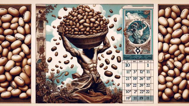 Numero 10 della Smorfia napoletana, i fagioli. &copy; Immagine creata con Dall-E