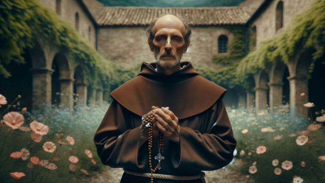 Numero 37 della Smorfia napoletana, 'o monaco, per il segno della Vergine. &copy; Immagine creata con Dall-E