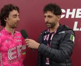 Moreno Moser intervista Ben Healy - &copy; Screenshot Eurosport.