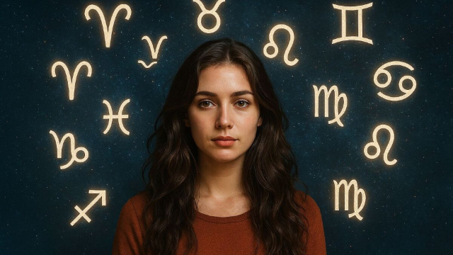 Figura femminile circondata dai simboli dei segni zodiacali - &copy; Pixabay IA.