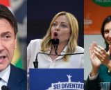 Giuseppe Conte, Giorgia Meloni, Elly Schlein (&copy; Facebook)