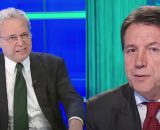 Giuseppe Conte intervistato da Enrico Mentana durante il Tg di La7 del 22 dicembre 2025 (&copy; Facebook)