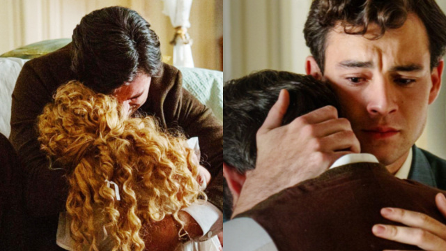 Manuel, Jana e Curro in scena © La Promessa