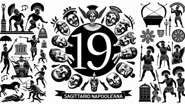 Numero 19 della Smorfia napoletana, 'a resata per il Sagittario. © Immagine creata con Dall-E